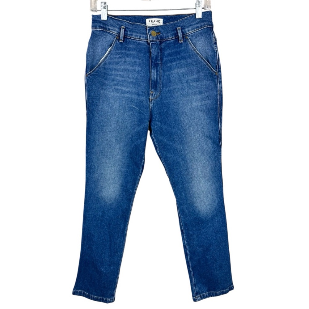 Frame Le Slender straight leg high rise thistle ankle jeans size 29